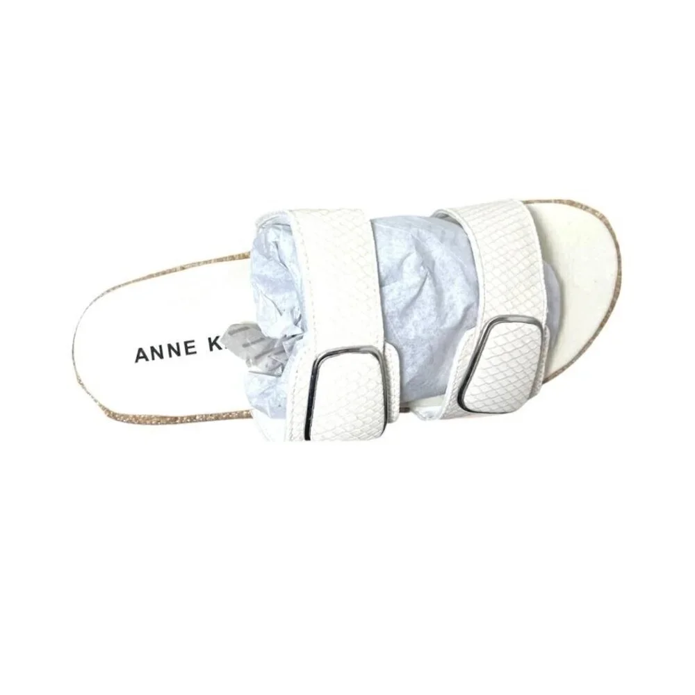 Anne Klein Womens White Open Toe Espadrille Platform Wedge Sandals Sz 10 New